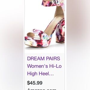 DREAM PAIRS FLORAL CHUNKY HEEL. Never worn